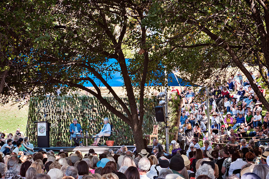 Crowds gather around the East Stage at Adelaide Writers' Week.