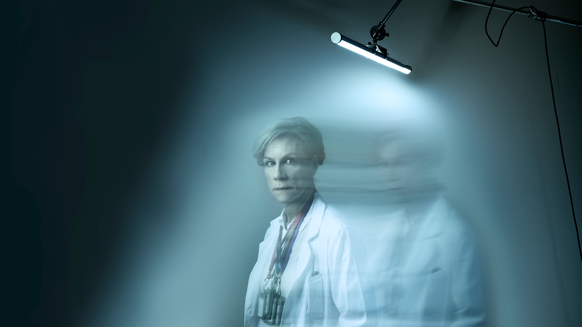 Juliet Stevenson in doctor uniform