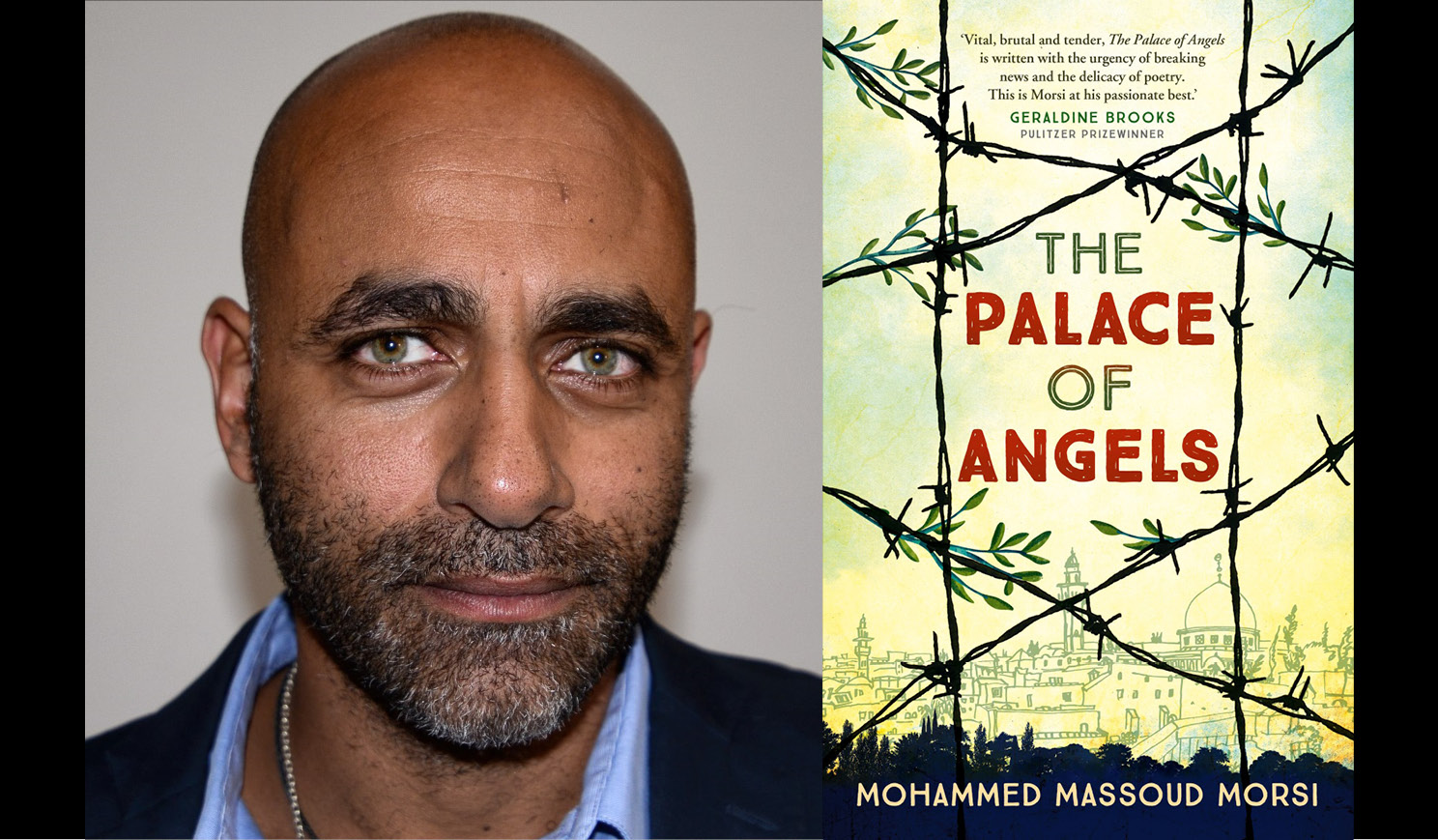 Mohammed Massoud Morsi's headshot alongside the cover of his book